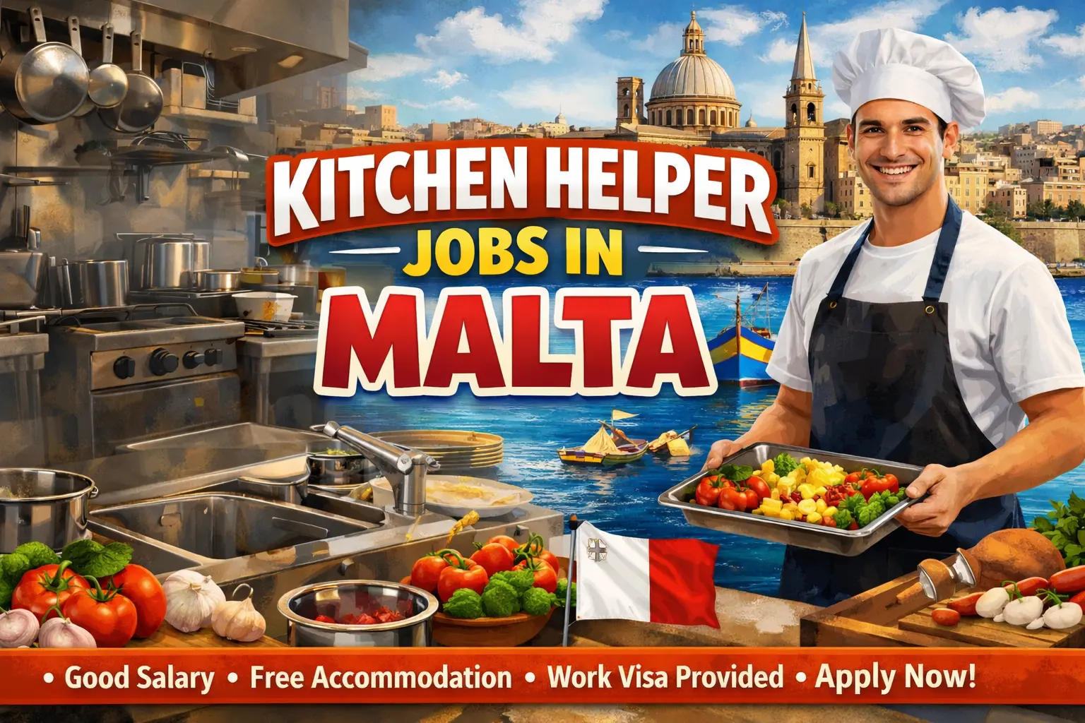 Kitchen Helper Jobs in Malta with Visa Sponsorship 2026