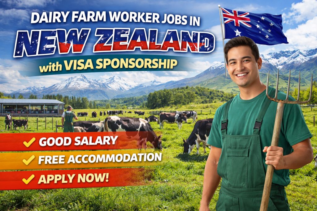 Dairy Farm Worker Jobs in New Zealand with Visa Sponsorship 2026