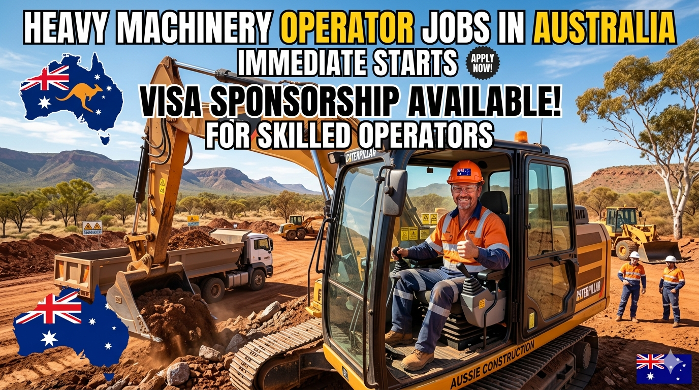 Heavy Machinery Operator Jobs in Australia with Visa Sponsorship