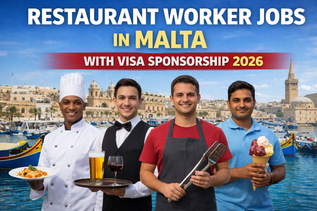 Restaurant Worker Jobs in Malta with Visa Sponsorship 2026