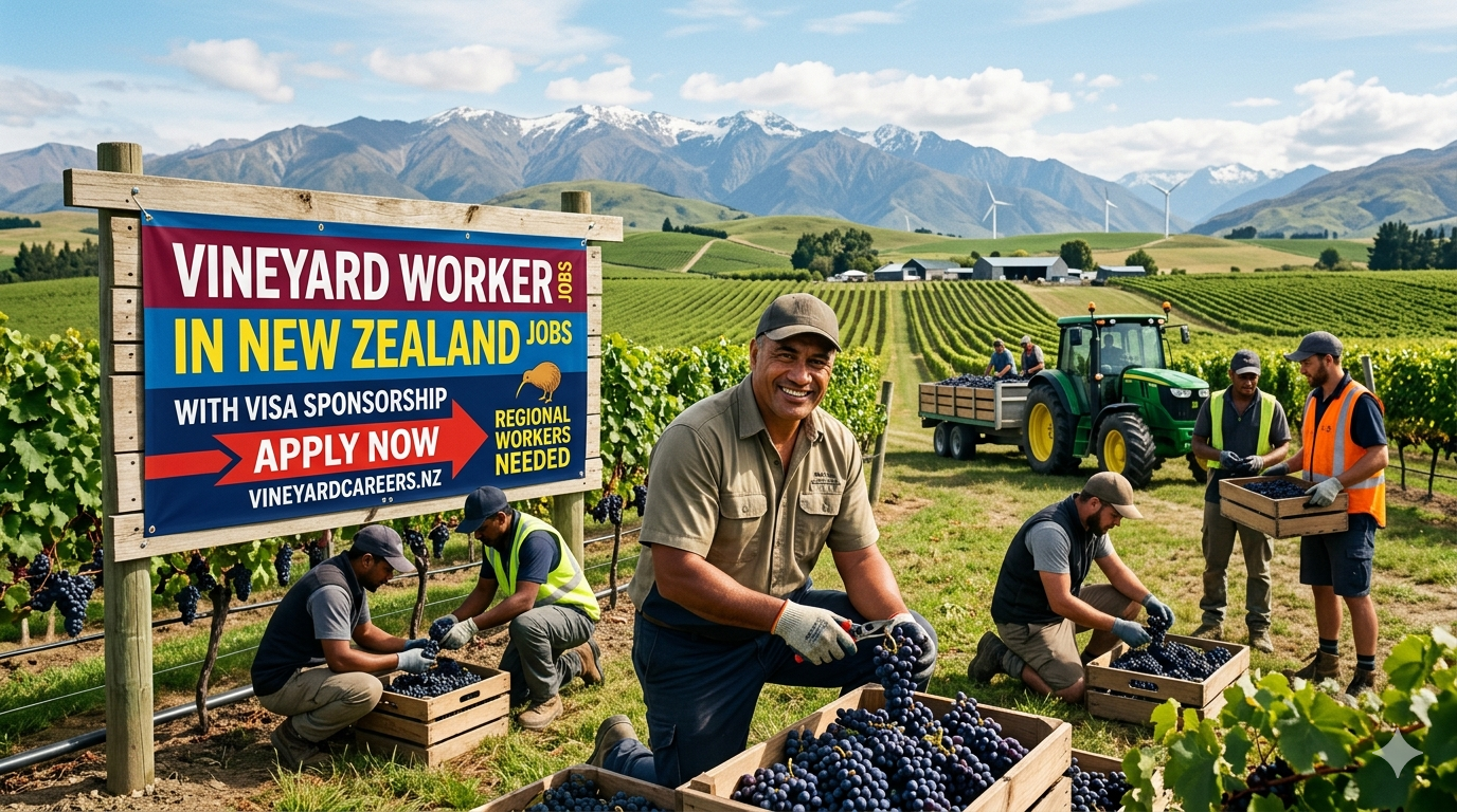 Vineyard Worker Jobs in New Zealand with Visa Sponsorship