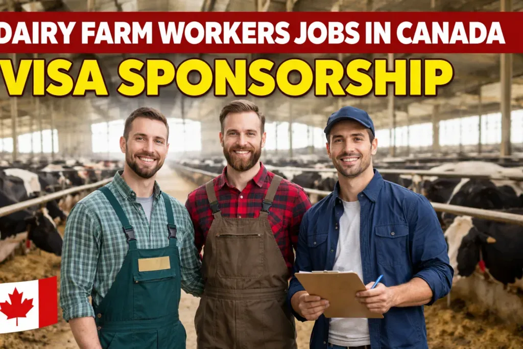Dairy Farm Workers Job in Canada with Visa Sponsorship 2026