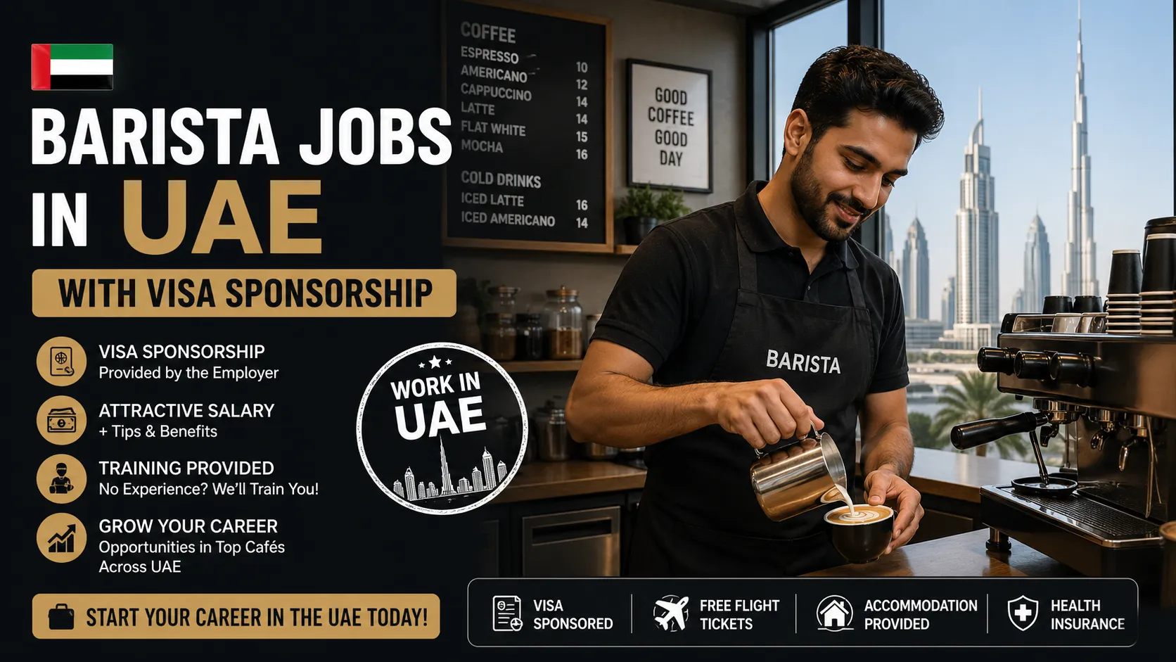 Barista Jobs in UAE with Visa Sponsorship