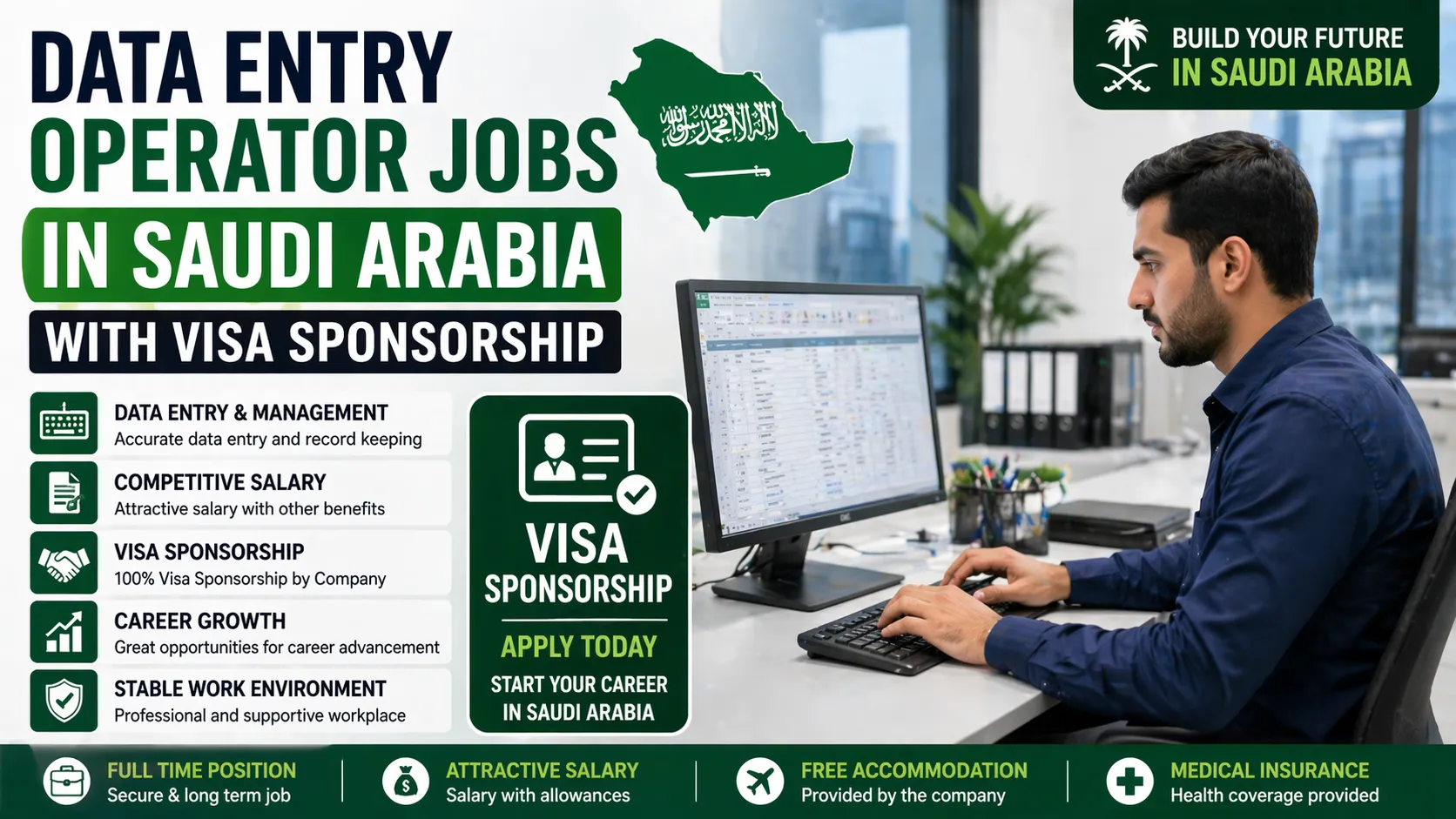 Data Entry Operator Jobs in Saudi Arabia with Visa Sponsorship