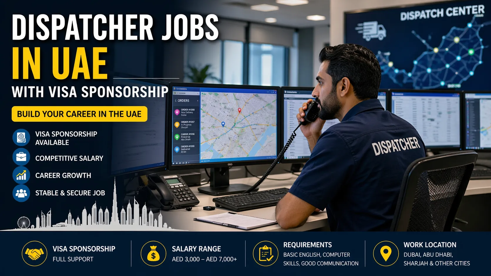 Dispatcher Jobs in UAE with Visa Sponsorship