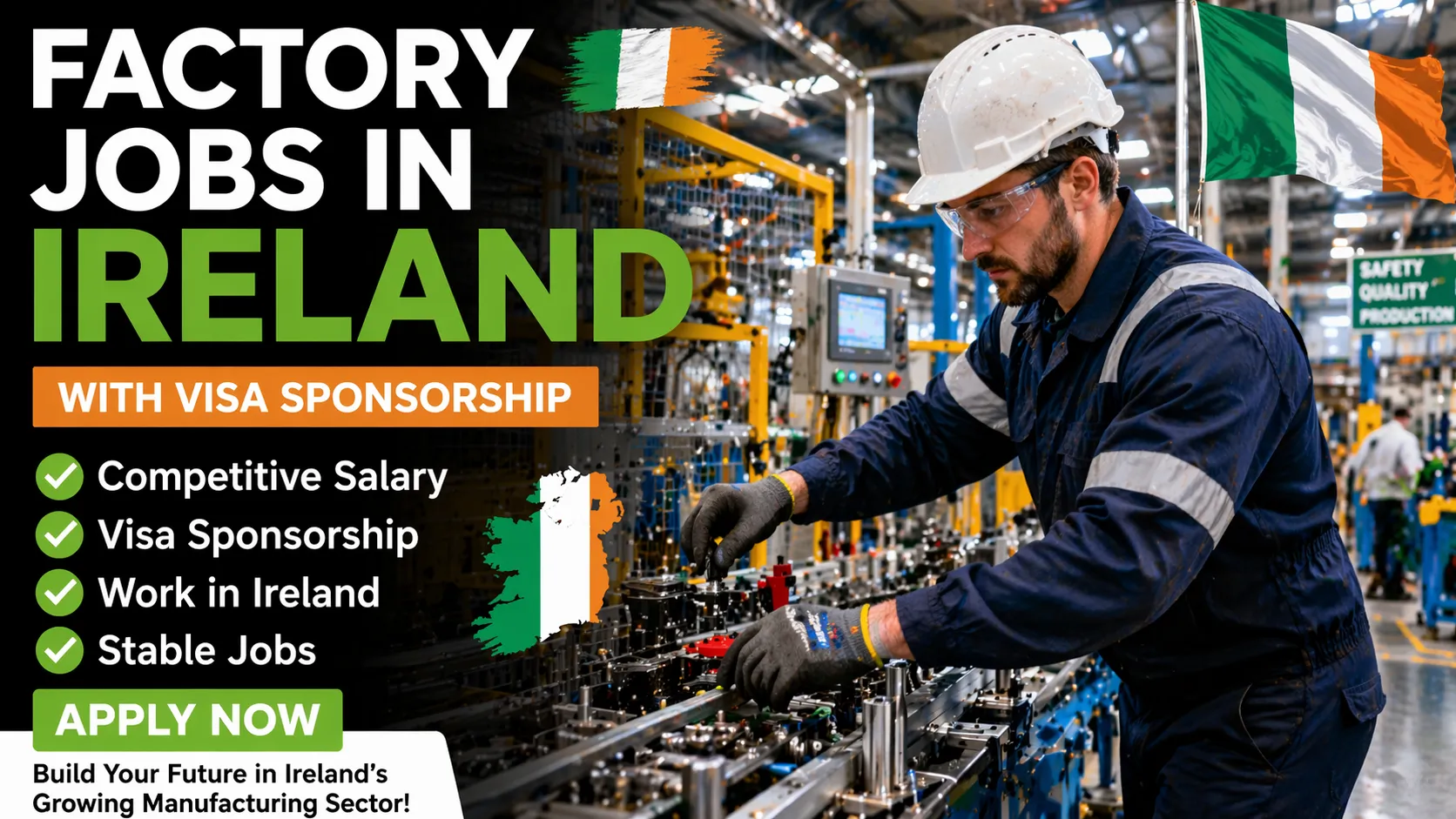 Factory Jobs in Ireland with Visa Sponsorship
