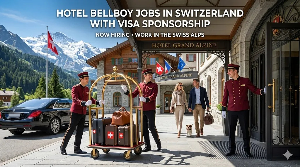 Hotel Bellboy Jobs in Switzerland with Visa Sponsorship 2026