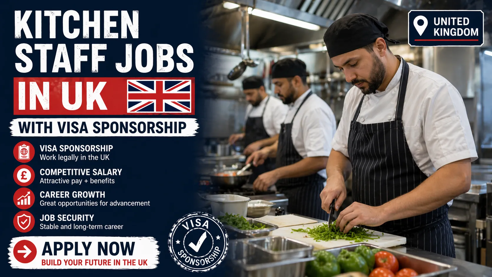 Kitchen Staff Jobs in UK with Visa Sponsorship