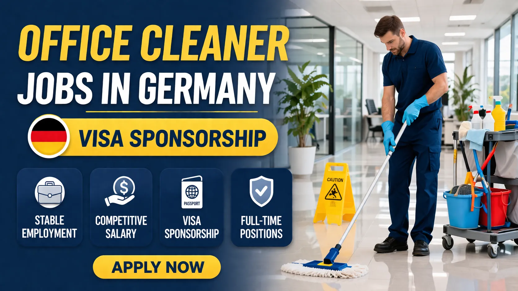 Office Cleaner Jobs in Germany with Visa Sponsorship