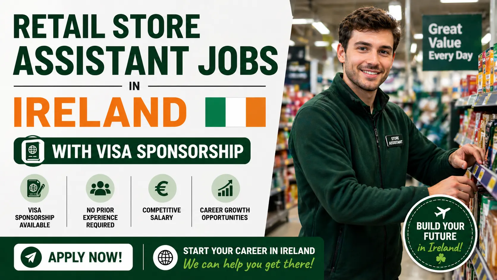Retail Store Assistant Jobs in Ireland with Visa Sponsorship