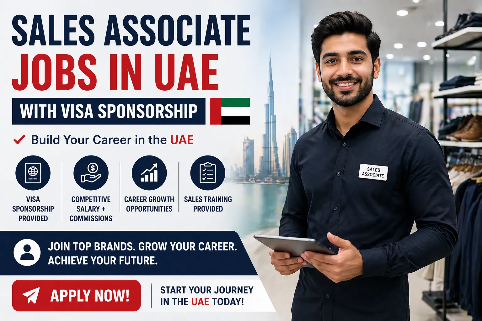 Sales Associate Jobs in UAE with Visa Sponsorship