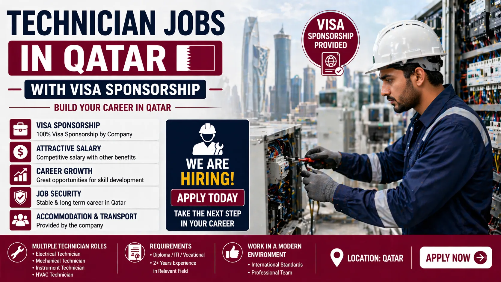 Technician Jobs in Qatar with Visa Sponsorship