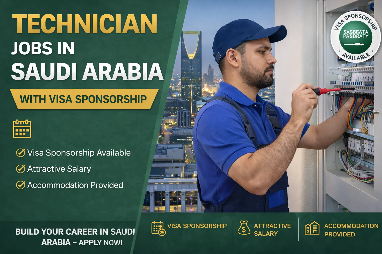 Technician Jobs in Saudi Arabia with Visa Sponsorship