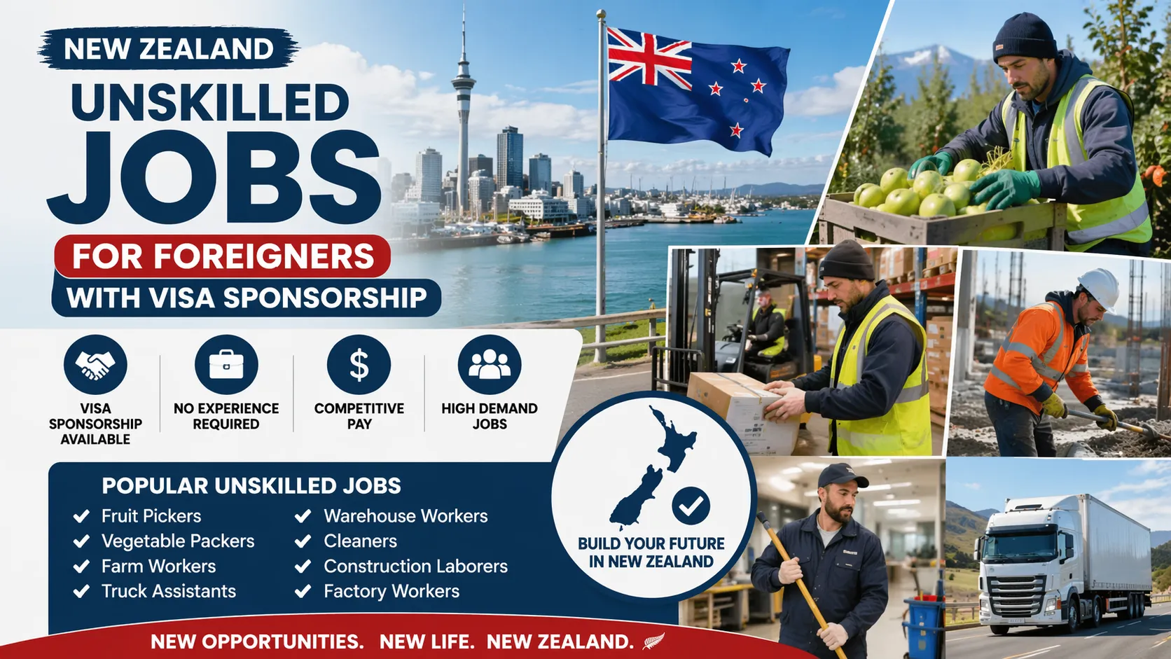 Unskilled Jobs in New Zealand for Foreigners with Visa Sponsorship