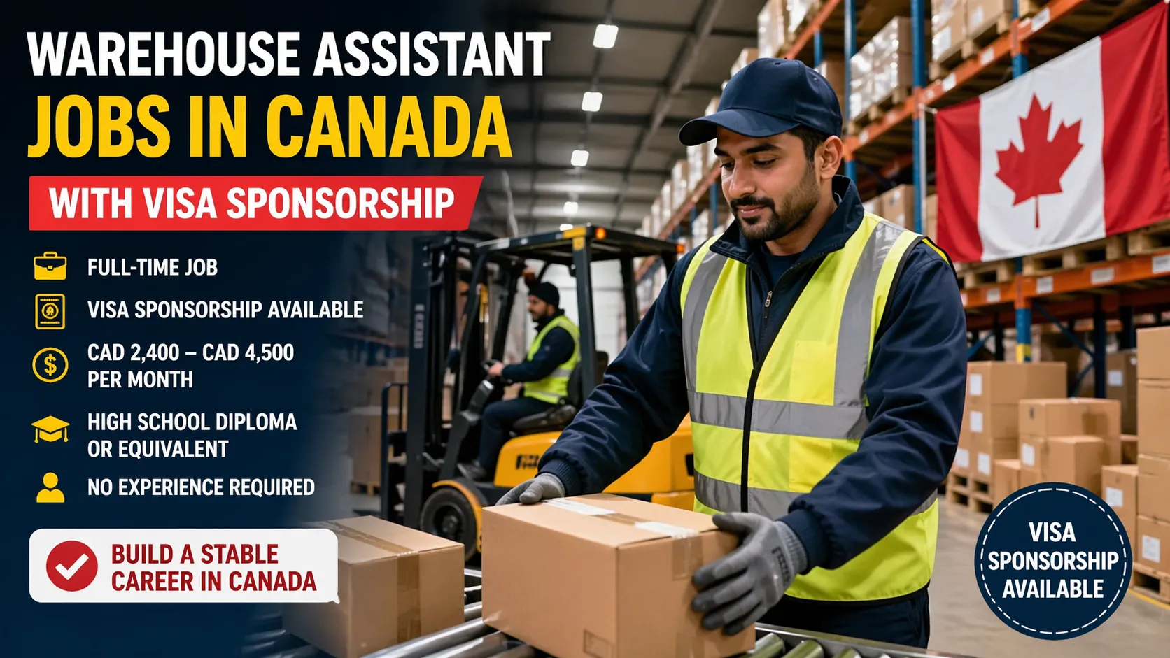 Warehouse Assistant Jobs in Canada with Visa Sponsorship