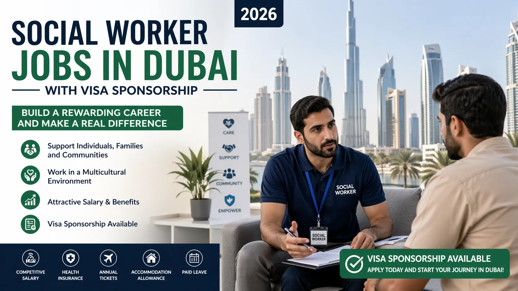 social worker jobs n dubai with Visa Sponsorship