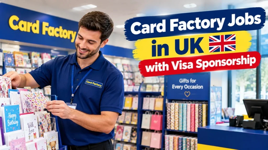 Card Factory Jobs in UK with Visa Sponsorship