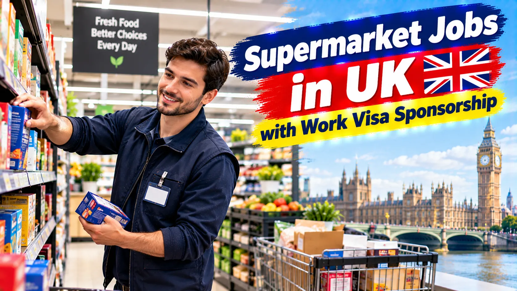 Supermarket Jobs in UK with Work Visa Sponsorship